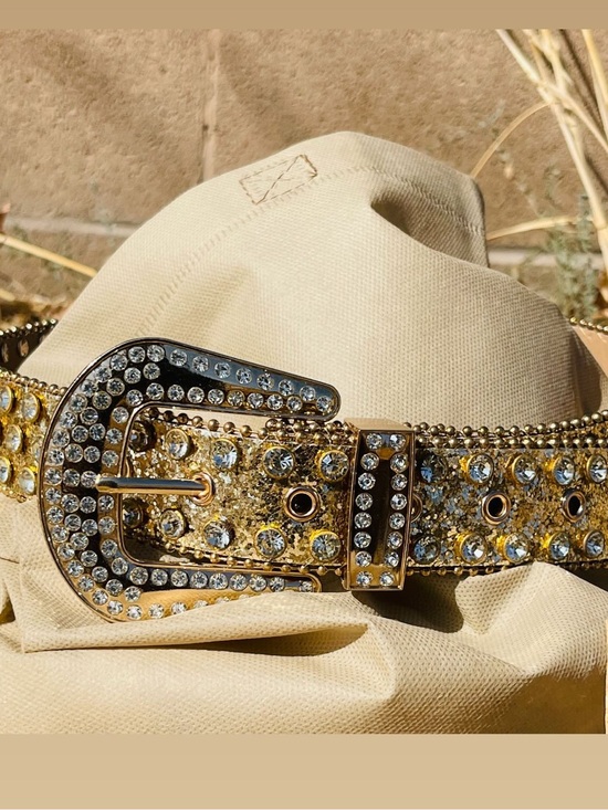 No brand Other - Rhinestone gold belt
